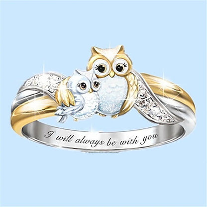 "I will always be with you" - Owl Mother and Daughter Necklace