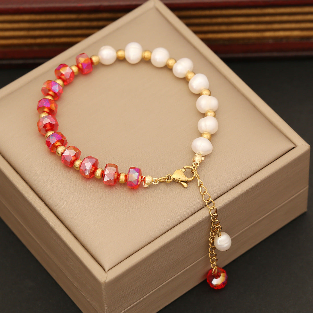 Bohemia Color Crystal Organic Pearl Bracelet