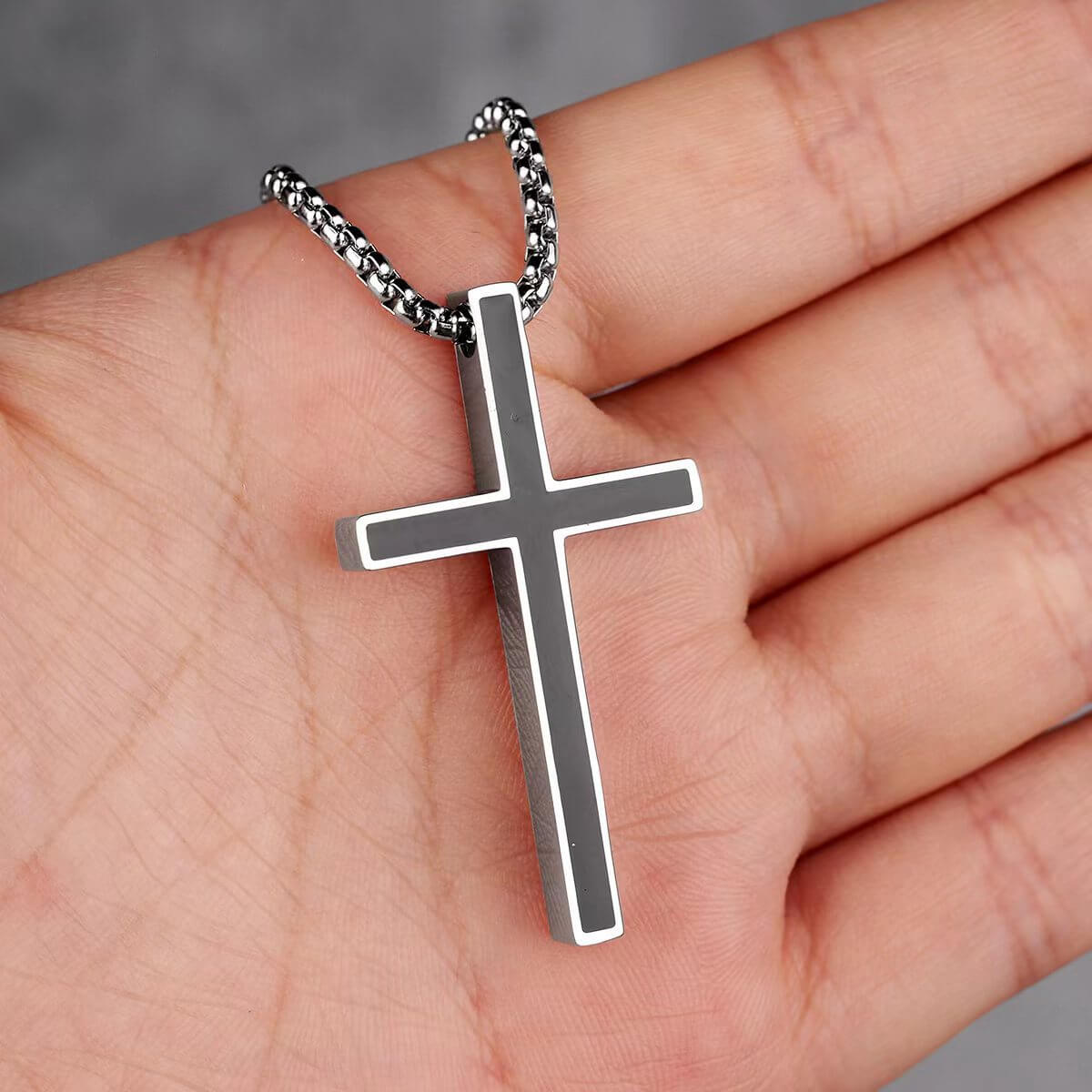 Black Glue Cross Pendant