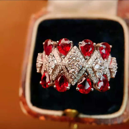 Luxury Ruby With Diamond Ring