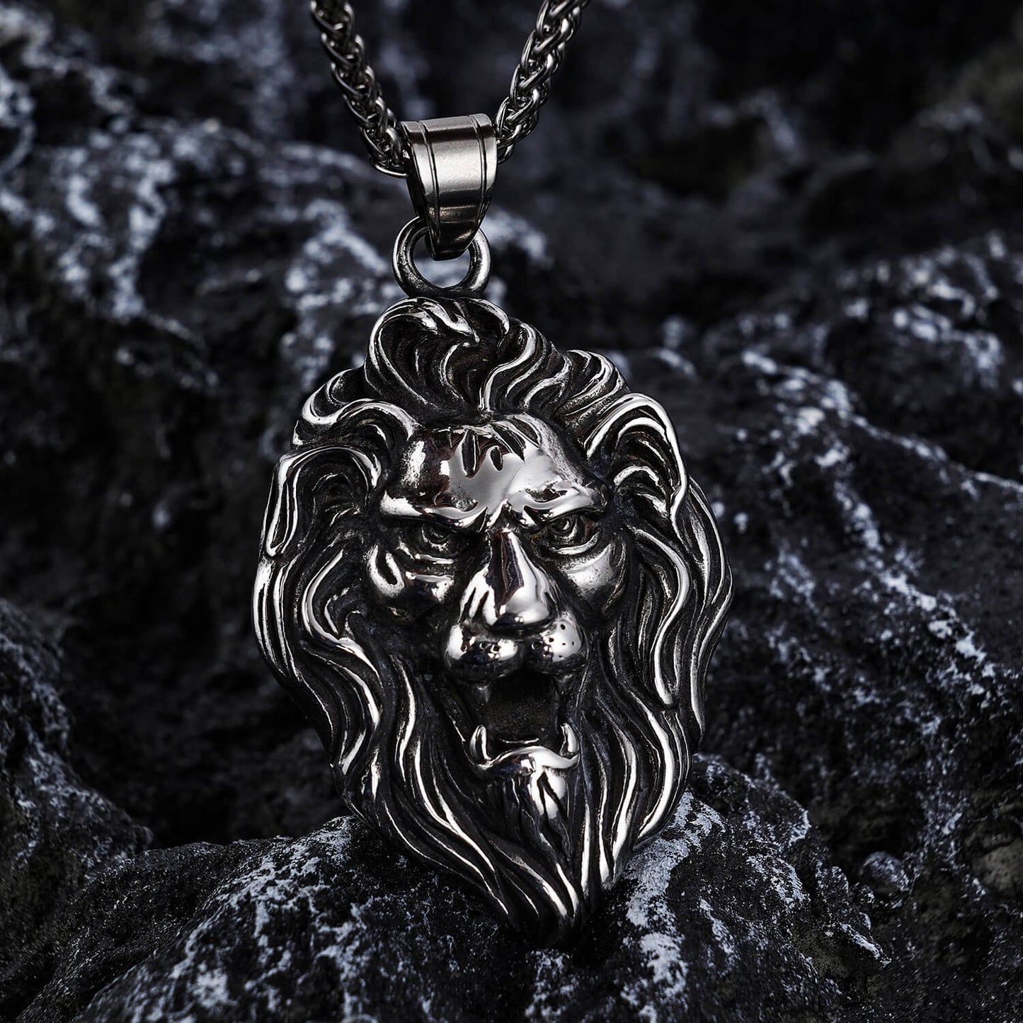 Animal Shape Lion Head Stainless Steel Pendant