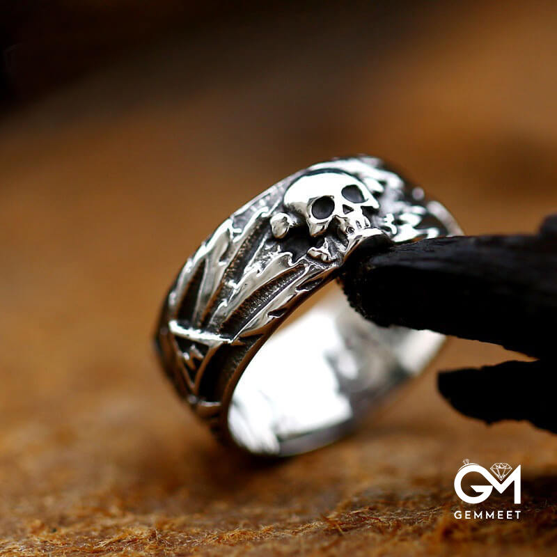 Multi-skull Vintage Titanium Steel Ring