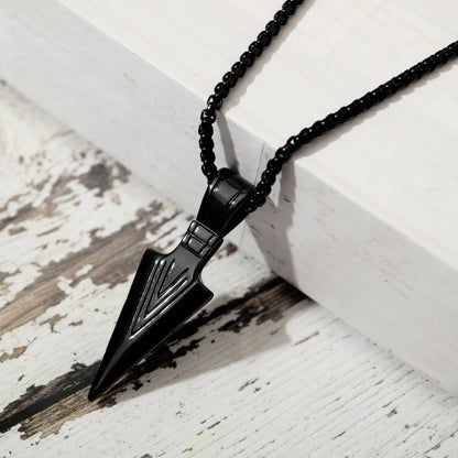 Titanium Steel Magic Spear Pendant Chain Necklace