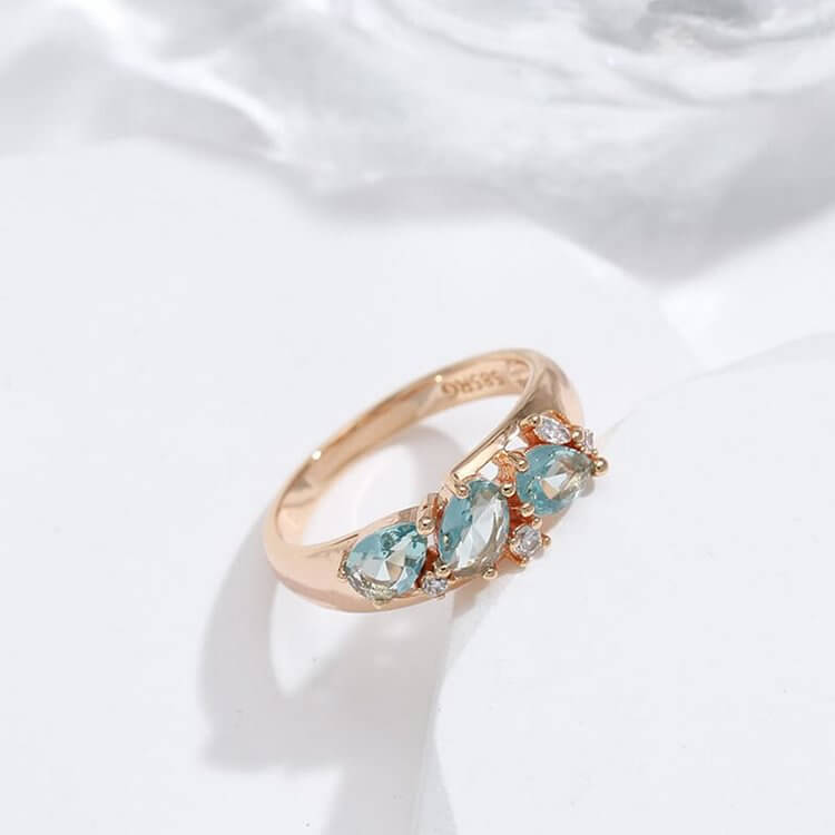 Vintage Blue Natural Zircon Ring