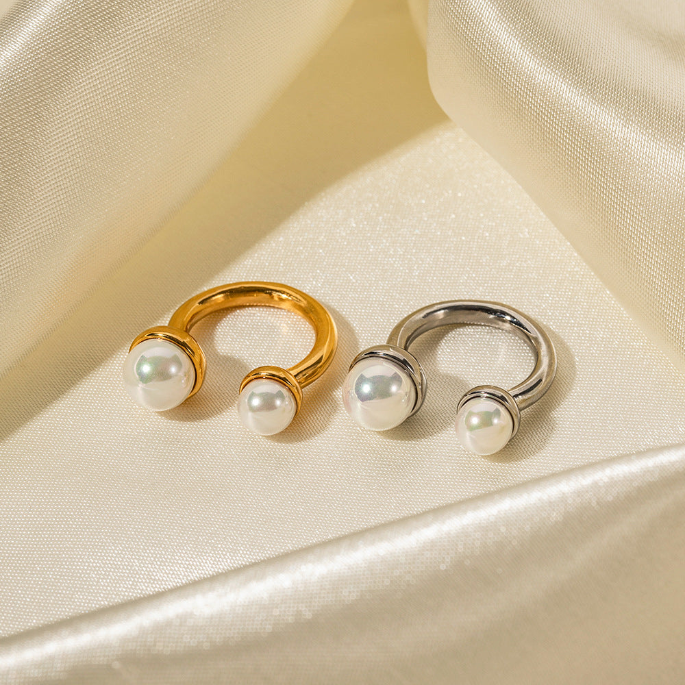 Big & Small Pearl Adjustable Ring