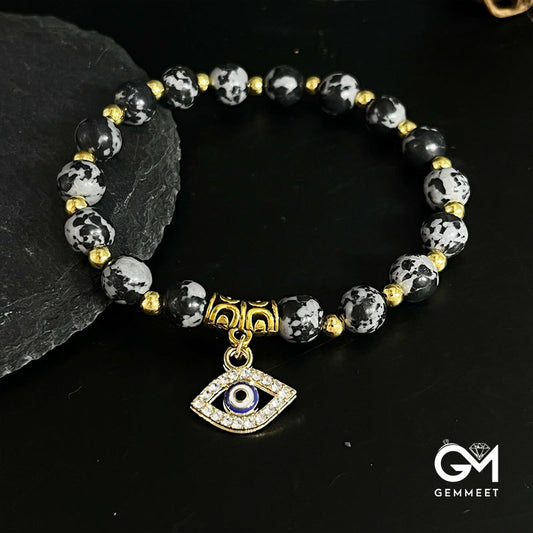 Evil Eye Bead Pendant Bracelet