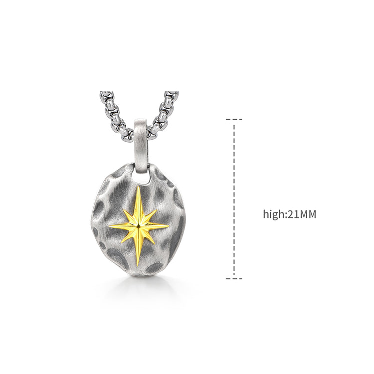 Sterling Silver Vintage Golden Polaris Pendants Necklace