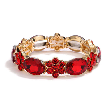 Women's Oval Rhinestone Stretchy Bracelet