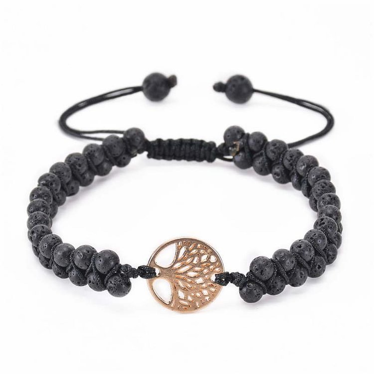 Tree of Life Natural Crystal Double Braided Bracelet