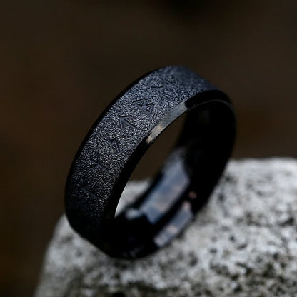 "War God" - Rune Norse Engraved Words Viking Ring