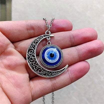 "Moon Love" - Blue Eye Evil Eye Star Necklace