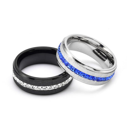 Men's Fashion Single Row Zircon Ring