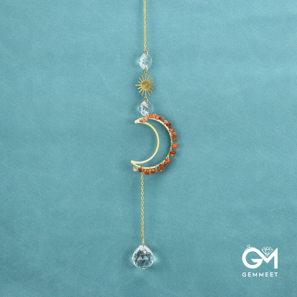 Sun Catcher Moon Sun Crystal Pendant