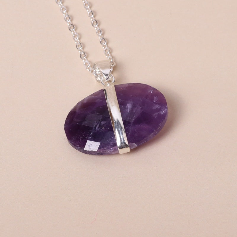 Glitter Blue Phosphor Violet Pendant Necklace