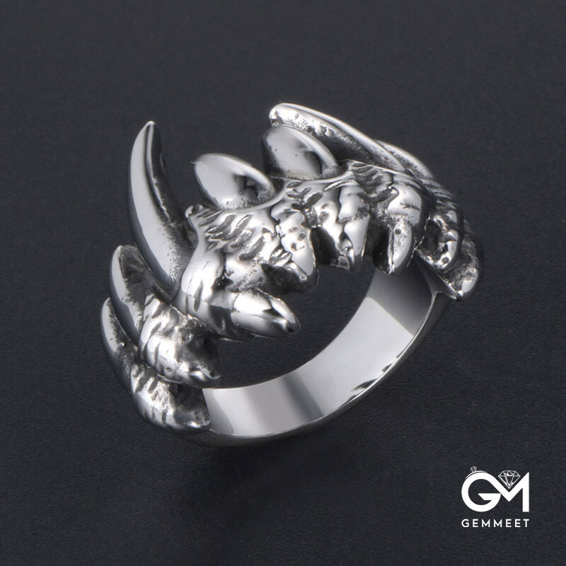 Vintage Titanium Steel Ghost Hand Ring