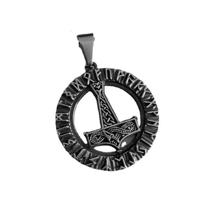 Personality Viking Rune Thor Hammer Tomahawk Pendant Necklace