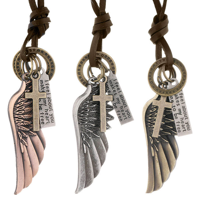 Angel Wings Leather Adjustable Simple Long Necklace