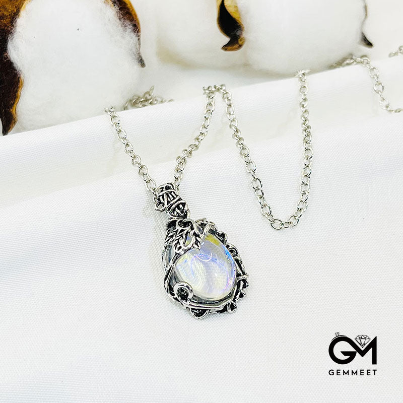 Vintage Wrapped Moonstone Necklace