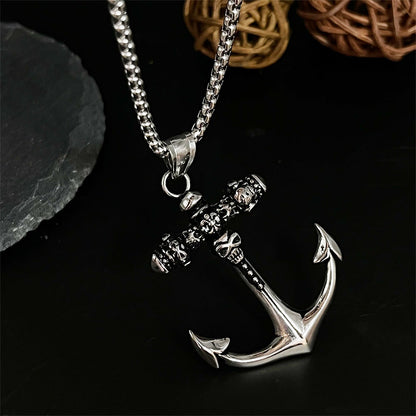 Men's Skull Anchor Dark Unisex Trendy Street Necklace