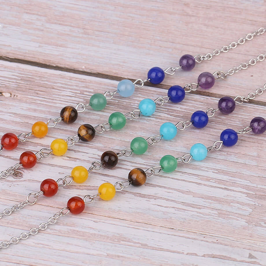 Wishing Bottle Seven-color Stone Cone Pendant