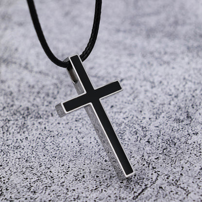 Black Glue Cross Pendant