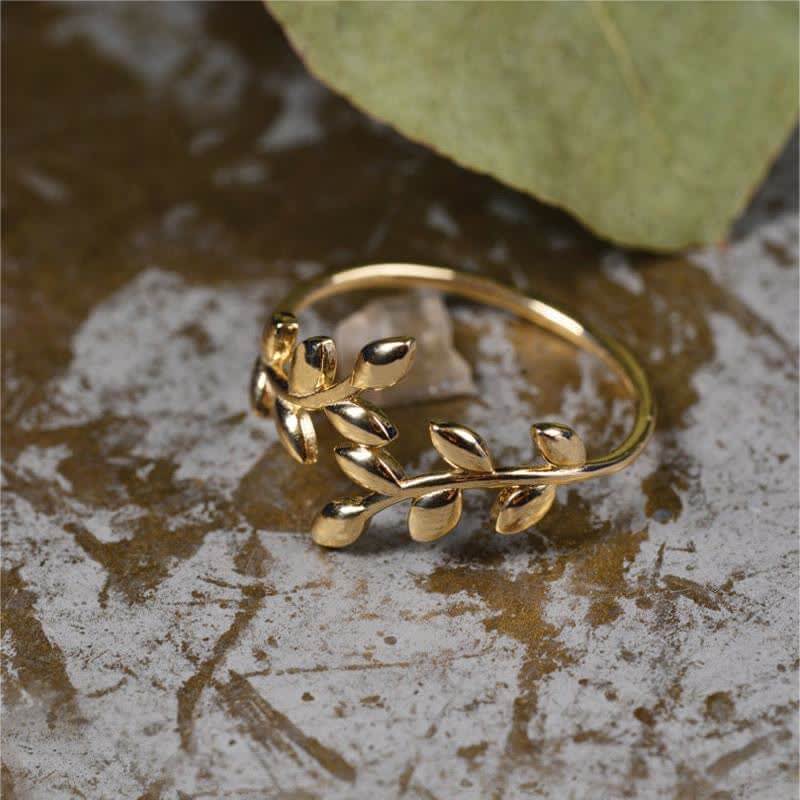 Olive Leaf Branch-Motif Ring