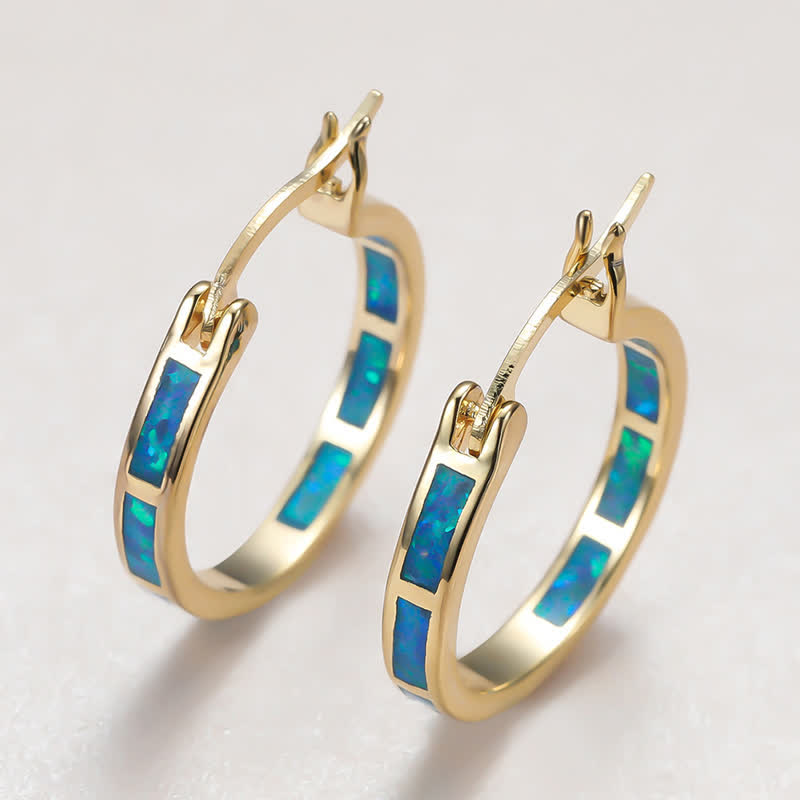 Creative Round Color Opal Earrings