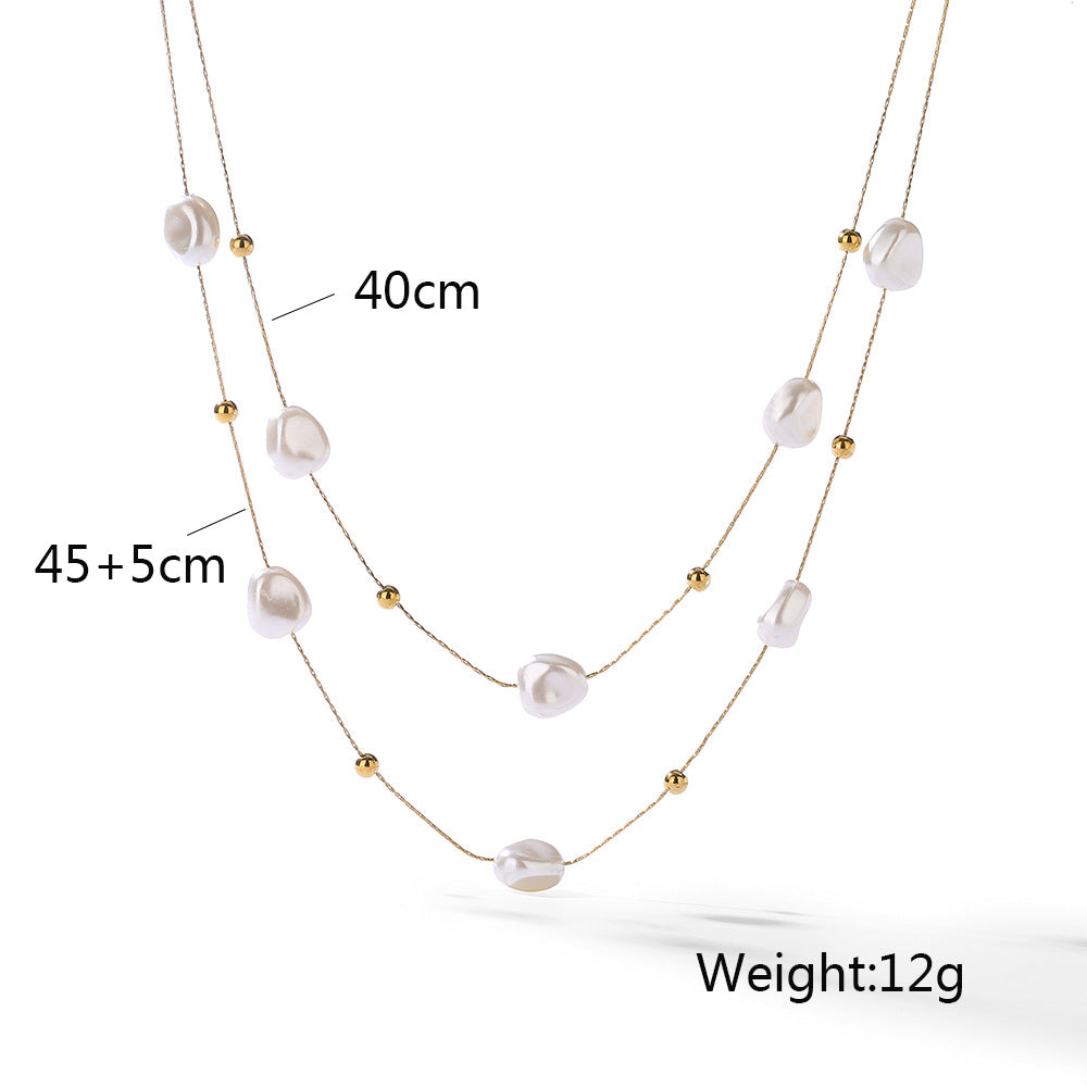 Baroque Pearls Fold Wear Necklace