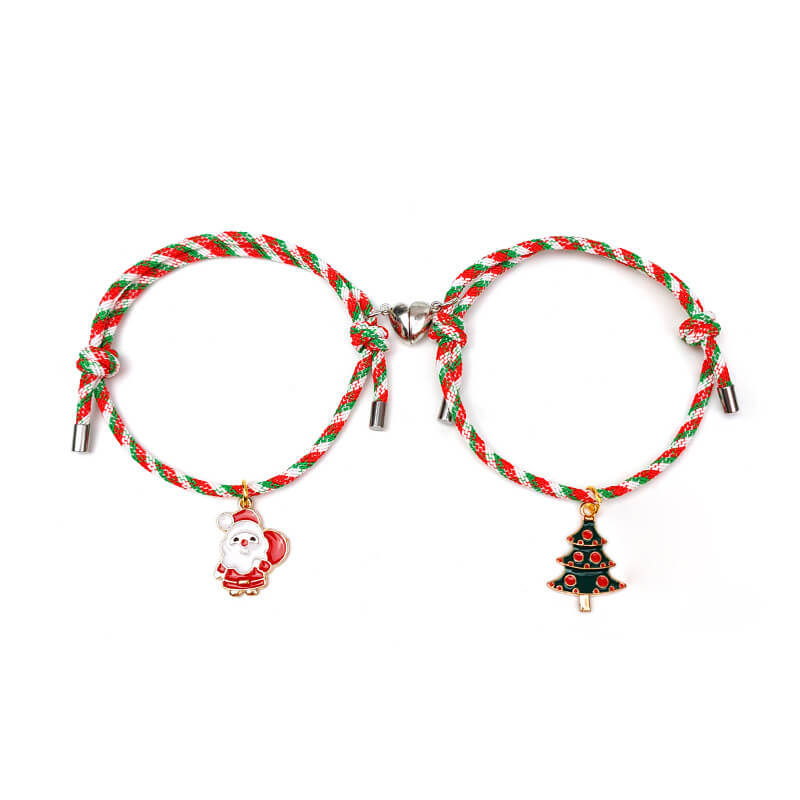 Christmas Love Magnet Braided Couple Bracelet A Pair Of Men And Women Bracelets