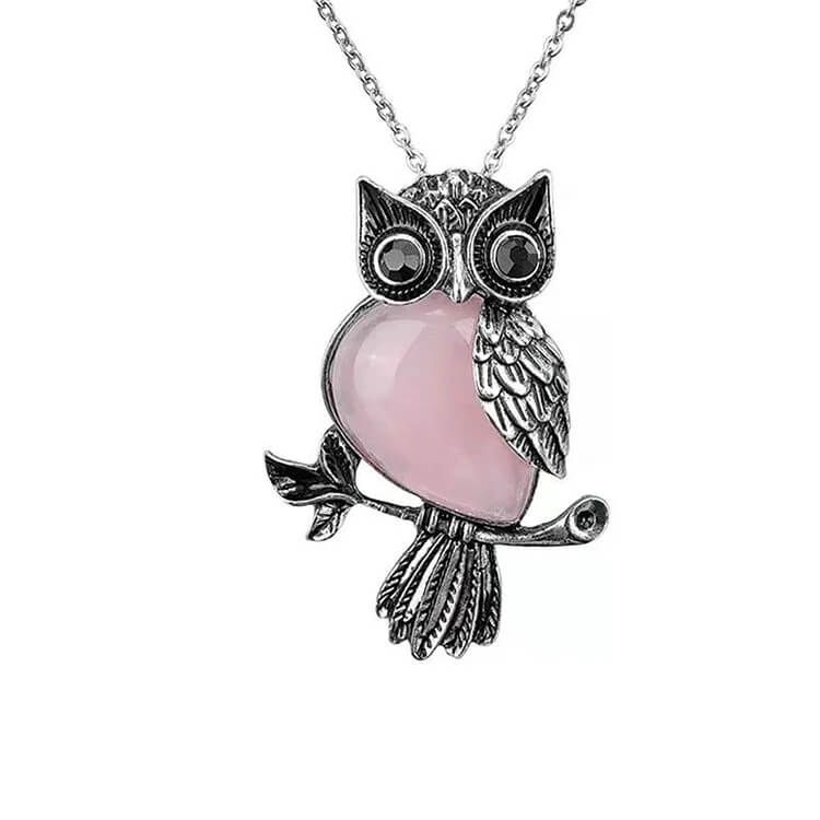 Natural Stone Owl Necklace