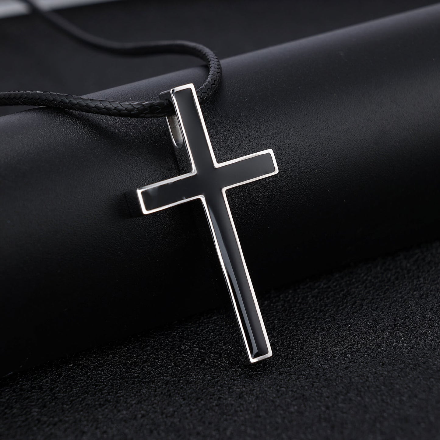 Black Glue Cross Pendant