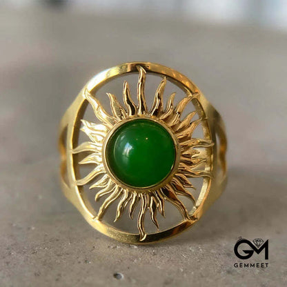 “Sun Arise” - Celestial Green Jade Ring