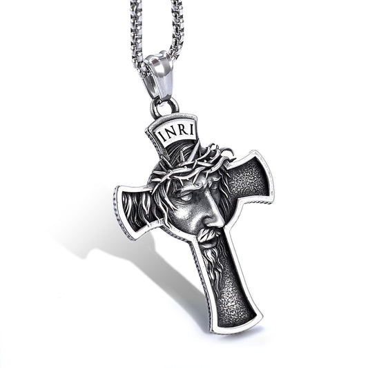 INRI Head Cross Stainless Steel Pendant