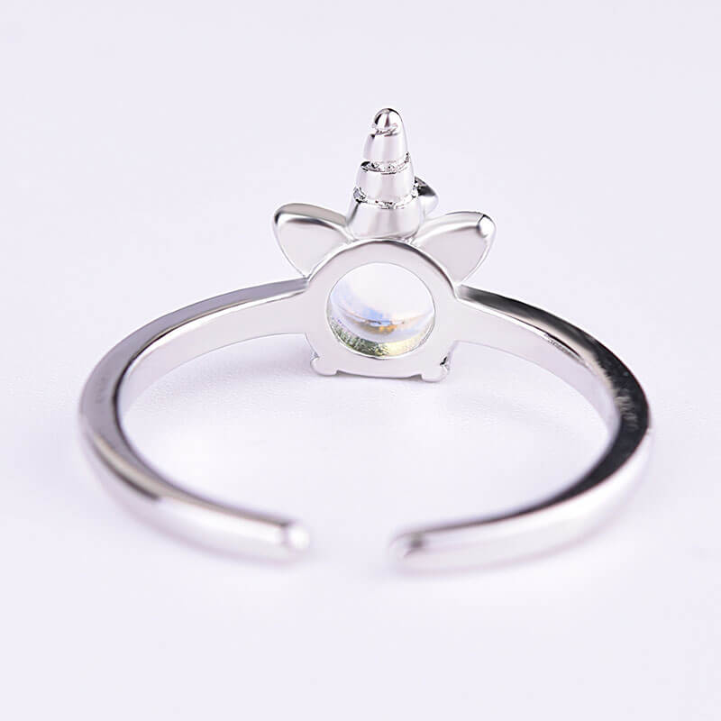 Moonstone Unicorn Adjustable Ring