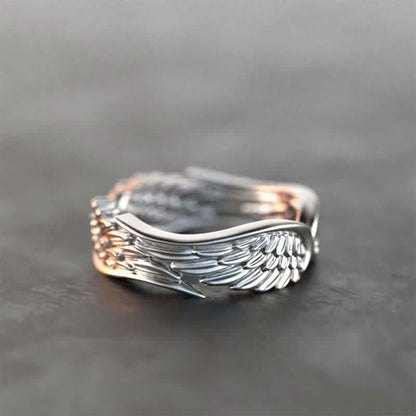 Simple Personality Angel Wing Feather Ring