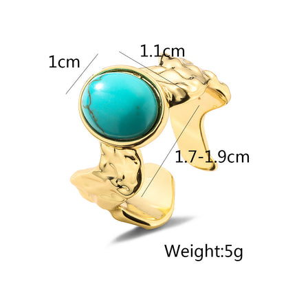 Bohemia Turquoise Thick Band Ring