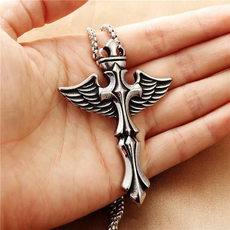 Wing Cross Shape Retro Trendy Men's Pendant