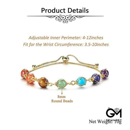 Chakra  Golden Color Adjustable Yoga Bracelet