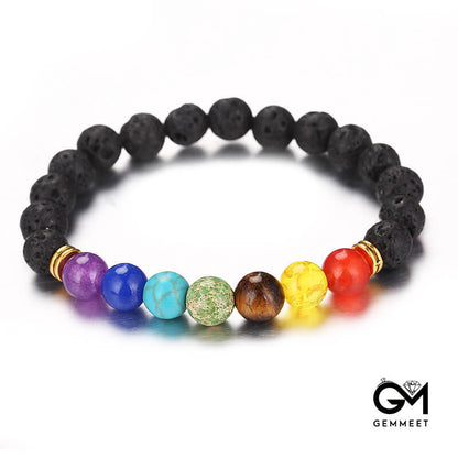 Colorful Lava Stone Bead Bracelet