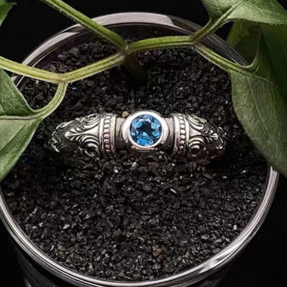 Vintage Blue Topaz Eternal Ring