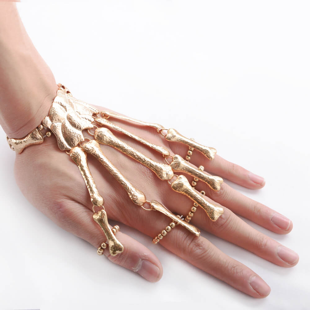 Halloween Ornament Exaggerated Metal Skeleton Skull Bracelet Ghost Claw Mitten Bracelet