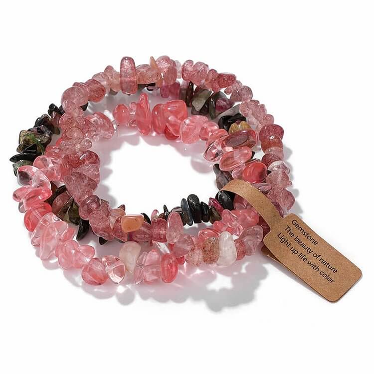 Irregular Crystal Gravel Three Layer Bracelet