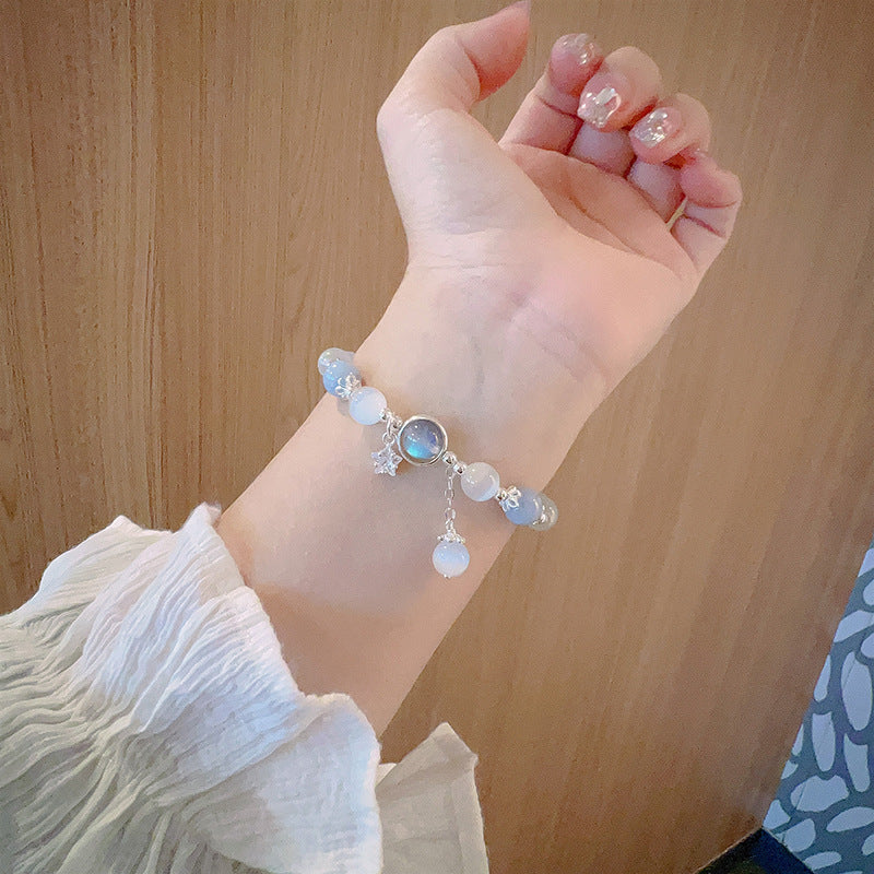 Opal Aquamarine Moonstone Crystal Bracelet