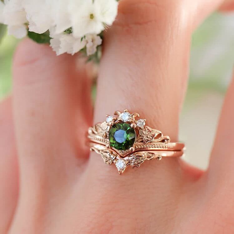 Alexandrite Emerald Natural Crystal Ring