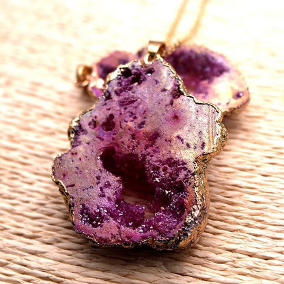 Natural Crystal Geode Pendant