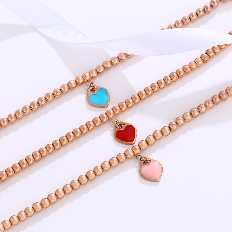 Enamel Color Love Ball Bracelet for Women