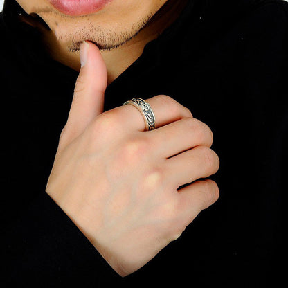 Vintage Men's Skull Wavy Ring