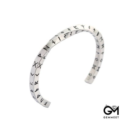 Stainless Steel Character Letter Open Bracelet