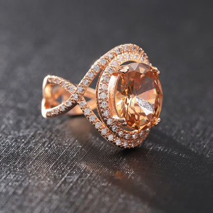 Creative Morganite and Zircon Ring