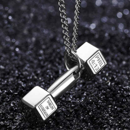 Men's Gym Dumbbell Fitness Necklace